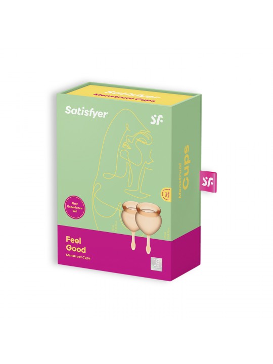 CONJUNTO DE 2 COPOS MENSTRUAIS FEEL GOOD SATISFYER LARANJA