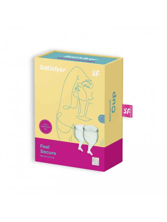 CONJUNTO DE 2 COPOS MENSTRUAIS FEEL SECURE SATISFYER VERDE CLARO