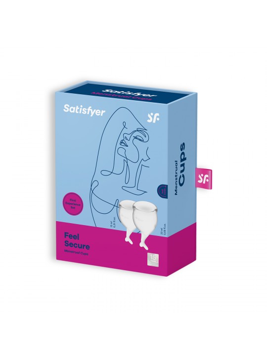 CONJUNTO DE 2 COPOS MENSTRUAIS FEEL SECURE SATISFYER TRANSPARENTE