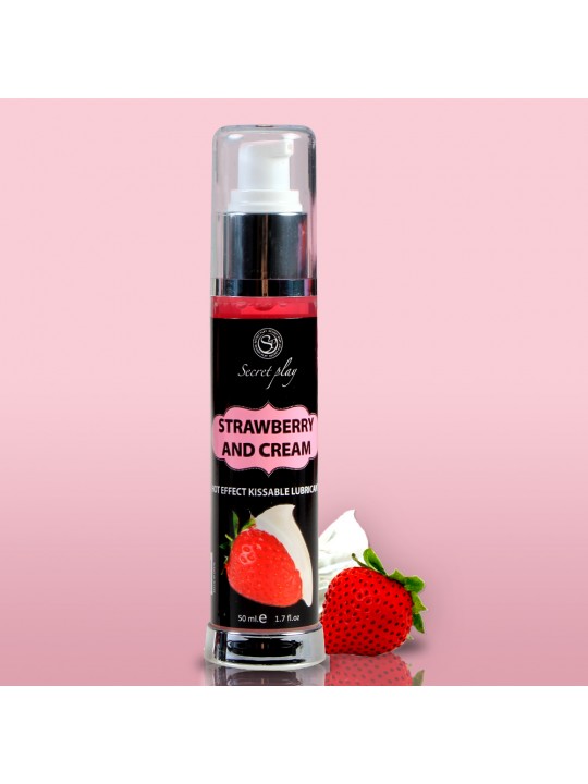 LUBRIFICANTE DE EFEITO CALOR COM SABOR A MORANGO COM NATAS 50 ML SECRET PLAY