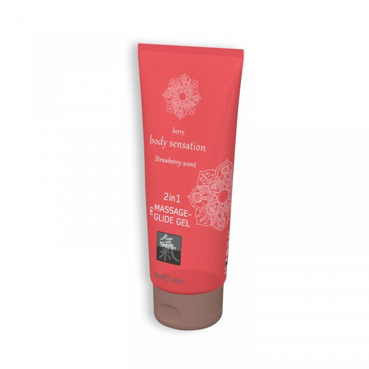 GEL DE MASSAGEM E LUBRIFICANTE 2EM1 COM SABOR A MORANGO SHIATSU? 200ML
