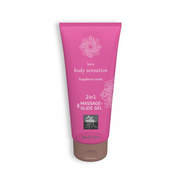 GEL DE MASSAGEM E LUBRIFICANTE 2EM1 COM SABOR A FRAMBOESA SHIATSU? 200ML