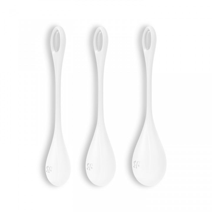 CONJUNTO DE 3 BOLAS KEGEL YONI POWER 1 SATISFYER BRANCAS