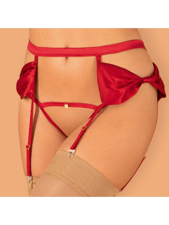 CINTO DE LIGAS E TANGA COM ABERTURA NA VIRILHA RUBINESA OBSESSIVE - 36-38 S/M