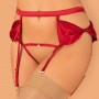 CINTO DE LIGAS E TANGA COM ABERTURA NA VIRILHA RUBINESA OBSESSIVE - 36-38 S/M