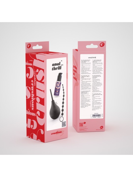ANAL THRILL DUCHE ANAL 90ML COM LUBRIFICANTE ANAL 50ML E TIRA DE 10 PÉROLAS ANAIS CRUSHIOUS