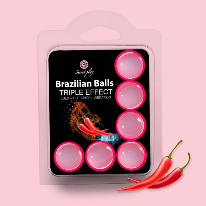 BOLAS LUBRIFICANTES BRAZILIAN BALLS EFEITO TRIPLO 6 X 4GR