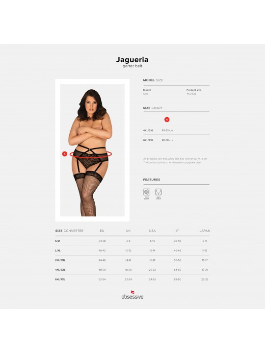 CINTO DE LIGAS JAGUERIA TAMANHO QUEEN OBSESSIVE - 52-54 6XL/7XL