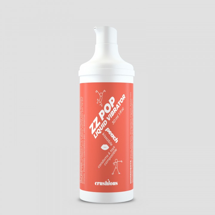 VIBRADOR LÍQUIDO ZZ POP COM AROMA PÊSSEGO 30ML CRUSHIOUS