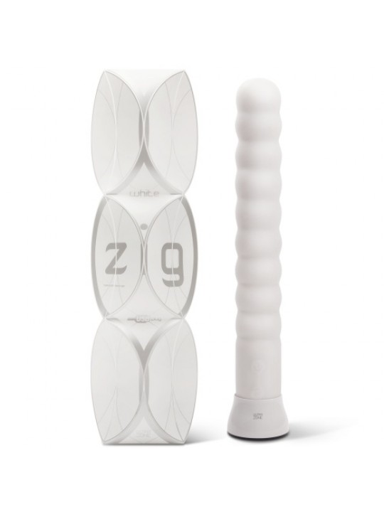 VIBRADOR RECARREGÁVEL COM AQUECIMENTO ZIG ZAG BRANCO