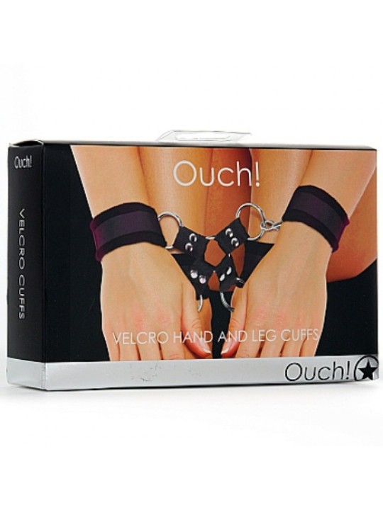 ALGEMAS PARA OS PULSOS E TORNOZELOS OUCH! VELCRO HAND AND LEG CUFFS PRETAS