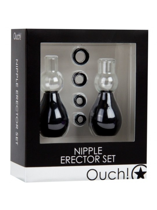 KIT SUGADOR DE MAMILOS OUCH! NIPPLE ERECTOR SET PRETO