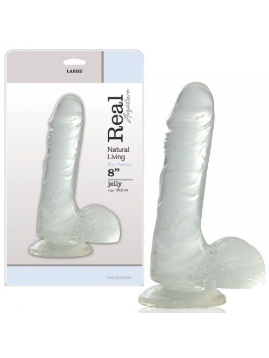 DILDO REAL RAPTURE FIRE PASSION 8'' TRANSPARENTE