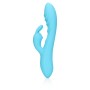 VIBRADOR RIBBED ULTRA SOFT SILICONE RABBIT GLACIAL BLUE LOVELINE